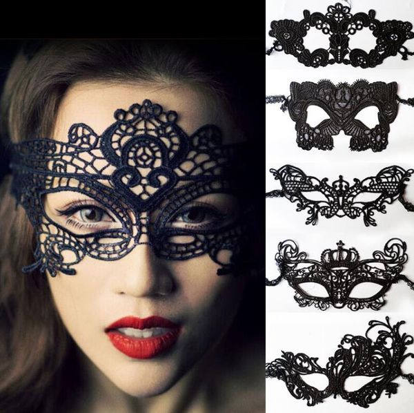 Cadılar Bayramı Dersler Seksi Dantel Parti Masquerade Maskeleri Venedik Kostüm Çok Desenleri Siyah Dantel-Seksi Masquerade-Masks SN4689