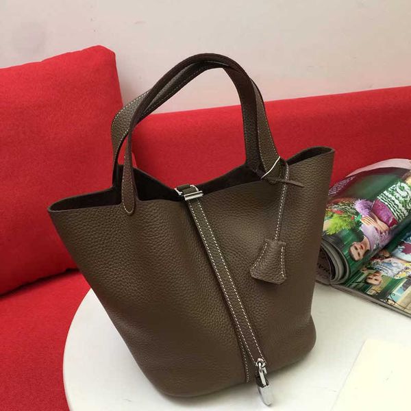 designer bags Hot Vegetable Basket Bags Picotin Lock Female Genuine Leather Brand Fashion Quality Handbag Large Capacity Bucket 2022