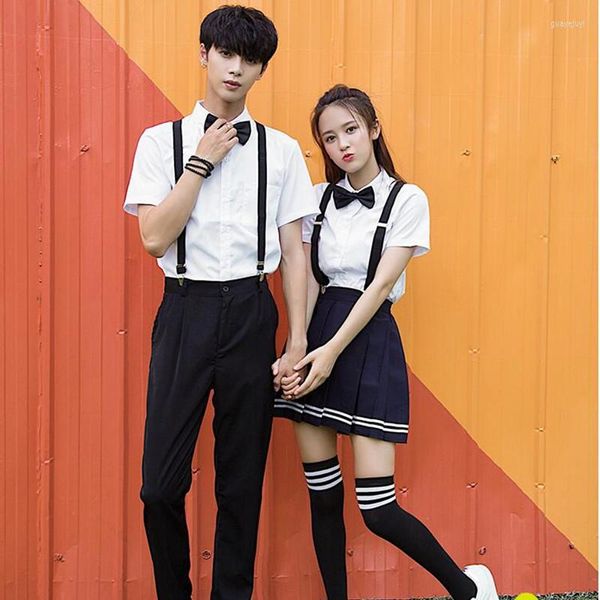 Kleidungssets College-Stil Uniform Junior High School Schüler Uniformen Set Frühling Sommer Klasse Koreanische Frauen Mädchen Männlich Junge Matrosenanzug