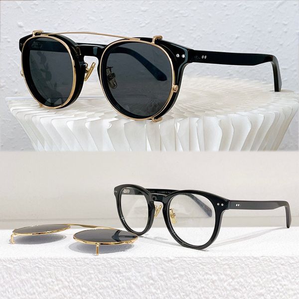 Homens homens clipes magnéticos de dupla propósito de sol com óculos ópticos clássicos Óculos OCULO FROÇO 4S210 Eyewear de luxo de metal da moda de metal Lunette