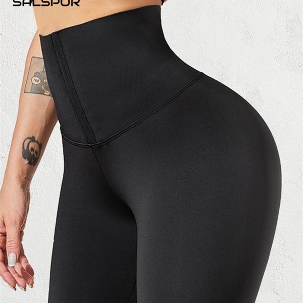 Leggings da donna SALSPOR Leggings sportivi a vita alta per donna Leggings push-up sexy per sport fitness Corsetto Slim Sportswear Pantaloni femminili 220914