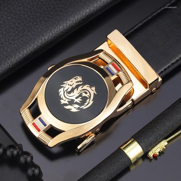 Gürtel Zodiac Männer Hohe Qualität Automatische Schnalle Taille Strap Echtes Leder Blau Designer Freizeit Ceinture Homme