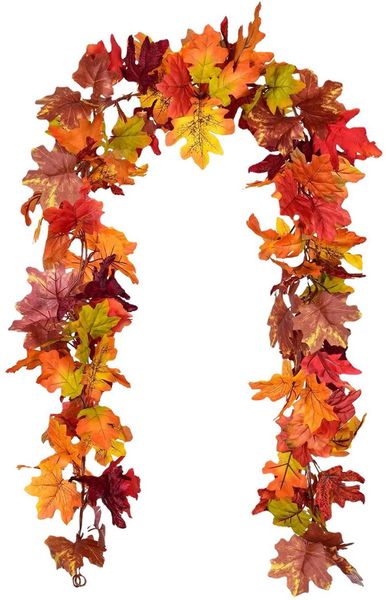 175 cm Decorazione autunnale Foglie di acero artificiale Ghirlanda Vite Ringraziamento Giardino di Halloween per la festa nuziale Home Fall Decor 1030