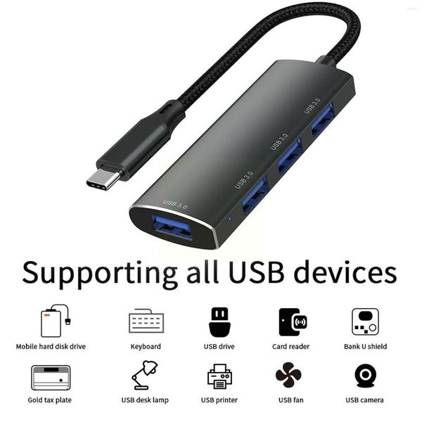 Em 1 Usb Hub 3.0 Adaptador 5 Gbps de alta velocidade de expansão Multi C Splitter para acessórios Pro PC Y1A8