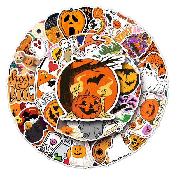 50PCS waterdichte Skateboard Stickers halloween Voor Auto Babyhelm Etui Dagboek Telefoon Laptop Planner Decor Boek Album Kinderen Speelgoed DIY Decals