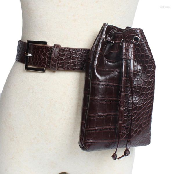 Bolsas de cintura 50pcs / lote serpentine Bag Women Fanny Pack Belt Fashion Lexury Leather Lady Bucket Wholesale