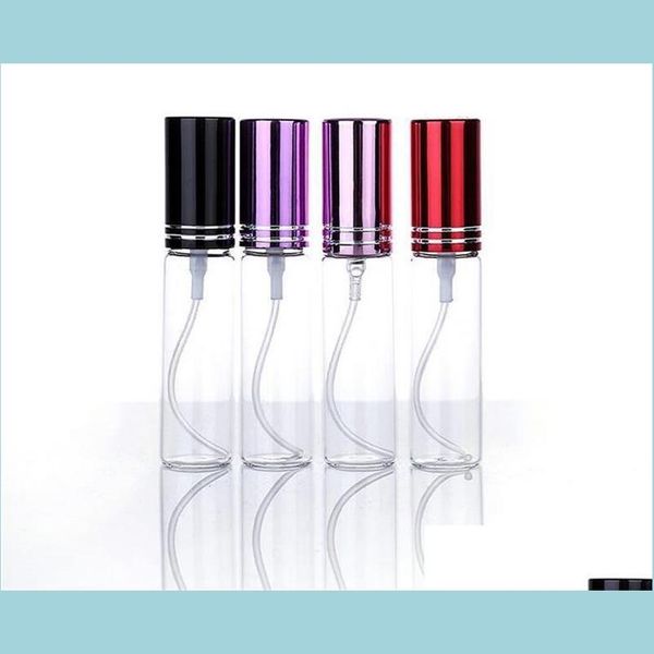 Paketleme şişeleri 10ml metal boş cam, doldurulabilir preslenmiş şişe sprey atomizerler kozmetik örnek süpetetik örnek Süper İnce Şişeler Damla Düzeneği Dhqwg