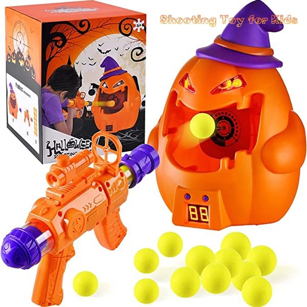 Halloween-Spielzeug, Zielschießspielzeug für Kinder, Kürbisornament, Entenschwammbälle mit Licht, elektronisches Scoring-Partyspiel-Tool 220914