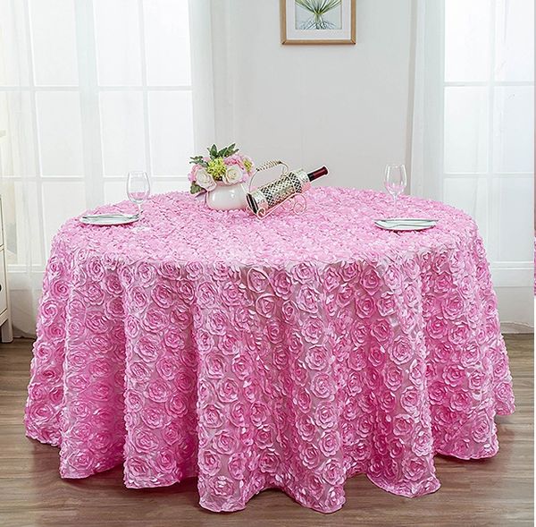 Decorações de casamento 1,2m de diâmetro blush rosa 3d Flores de rosa Tabela para toalha de mesa de bolo de festa