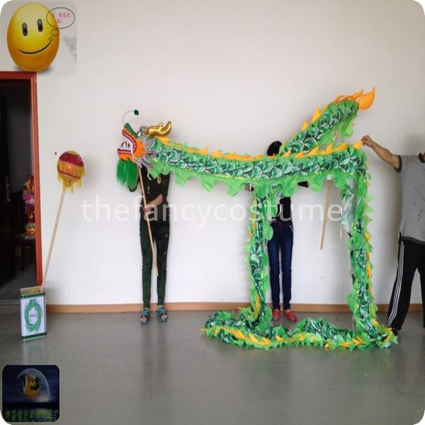 3.1 metri 4 bambini 4 pezzi pali Stage Wear prop tessuto con stampa di seta Cinese DRAGON DANCE Puppet CHINESE Folk Festival Celebration costume mascotte Spring Day