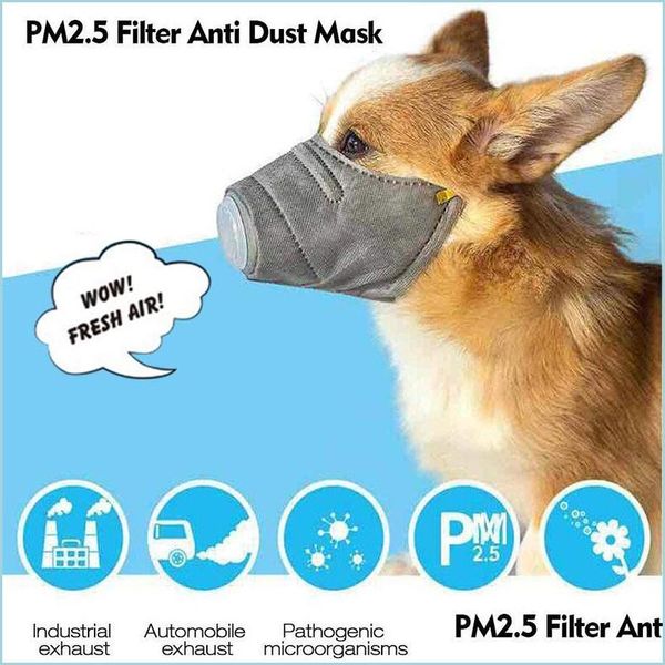 Петумические маски для собак маска для домашних животных защитные дышащие мягкие хлопковые рта дыхание PM2.5 против Dust ER доставка 2021 Home Garden Supp DHFMQ