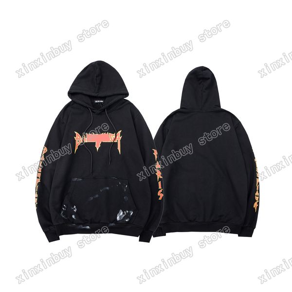 xinxinbuy erkekler tasarımcı hoodies paris fransa grafiti mektup basılı pamuk kadınlar siyah beyaz kırmızı xs-l