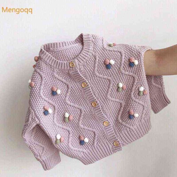 Pullover Sonbahar Kış Çocuk Bebek Kız Bebek Tam Kollu Tek Yörüngeli Üst Dış Giyim Yürümeye Başlayan Çocuklar Örgü Kıyafetler Kazak Sweater 1-8y 0913