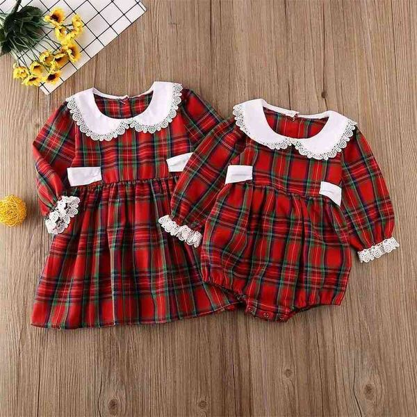 Abiti da ragazza US Little Big Sister Matching Toddler Kid Baby Girl Pagliaccetto Outfit Christmas Dress Clothes 0913