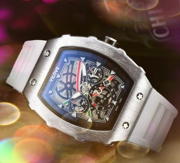 Самая низкая цена популярная Quartz Chronograph Mens Нарученные часы за льдом на хип -хоп резиновый ремешок Sports Men Usa Europe Автоматическое движение