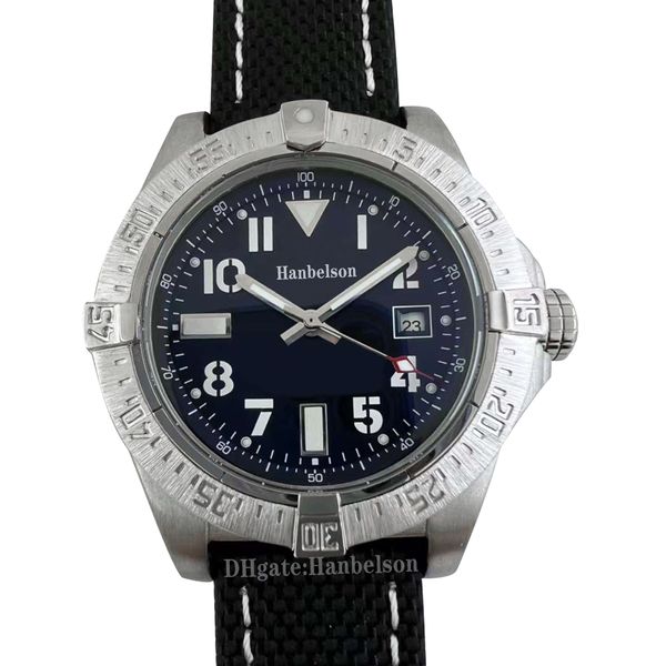 Erkek izle naylon deri kayış siyah aydınlık kadran 44mm otomatik mekanik hareket 1884 spor erkekler metal elbise kol saatleri