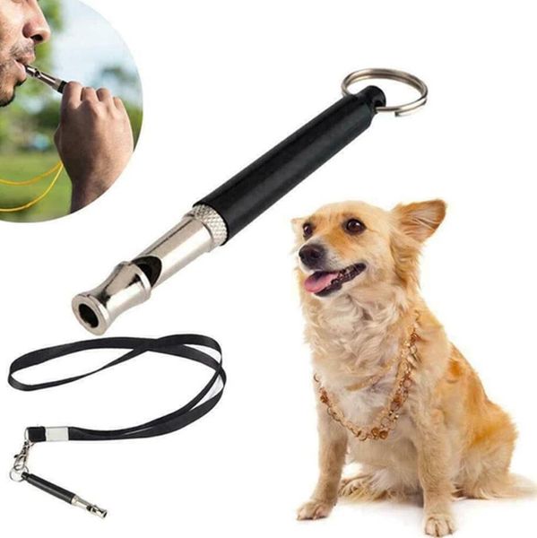 Treinamento para cães apito de cães kit de apito de cães silenciosos Stop Barking Pitch Ajuste com alça de cordão e suprimentos para animais de estimação Clicker