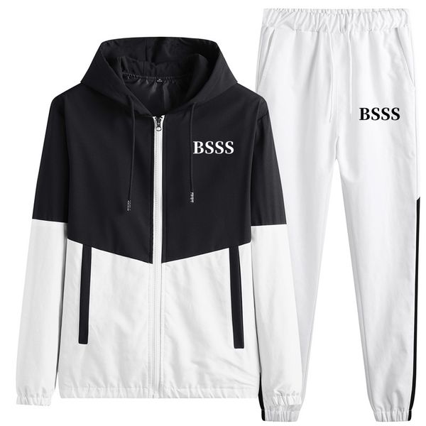 Bos Moda Tasarımı Erkek Eşofman 2 Parça Set Lüks Tasarımcı Markalar Erkek Günlük Ceketler Pantolon Takım Elbise Kapşonlu Ceket Kaban Pantolon