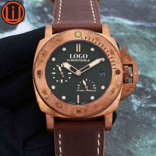 Mens Watch Yüksek Kaliteli Saat Designer Mens Mekanik Bileklik Hareketi için Lüks Saatler 47mm Bronz Pam Liu 4SQ4