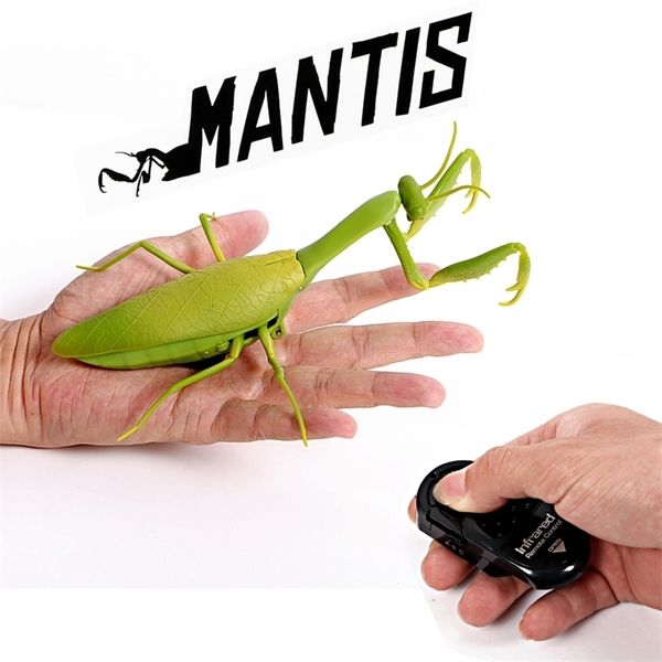 INCRILARRC ANIMENTOS CRIANÇAS INFRARO ELÉTRICO CONTROLE REMOTO SIMULAR MANTIS SHAPE PRANK TRINHOLAR TROY REALISTA MINI MANTIS RC PRANK INSET