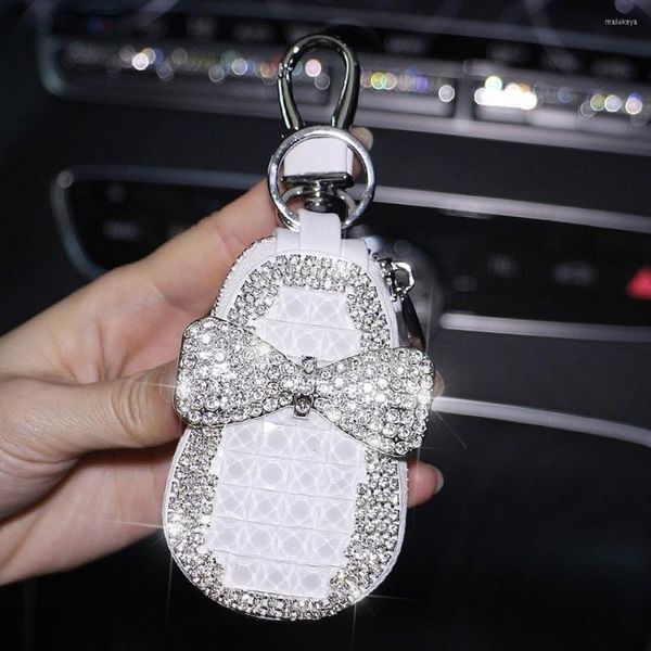 Decorazioni interne Custodia per chiavi per auto in pelle con diamanti Decorazione per tastiera Accessori bling per ornamento per ragazza