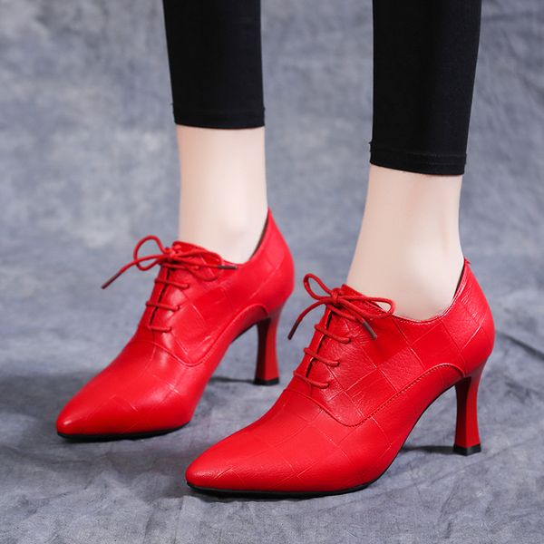 Plataforma de moda de cano baixo feminino sapatos únicos de sola grossa sapatos femininos bombas dedo do pé apontado salto grosso vestido calçado elegante elástico pull-on escritório