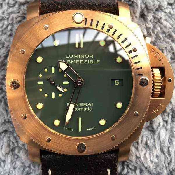 Luxusuhr mit mechanischem Uhrwerk im Vergleich zu Penahai Pam382 enthüllt klassisches High-End-Bronze-Schweizer Markendesigner-Armband