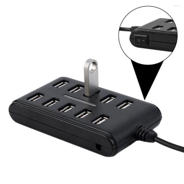 10 In-1 USB HUB 10 bağlantı noktası 5V 500mA 480Mbps Taşınabilir Ayrıştırıcı Uzatma Ekipmanları Veri İletim Şarjı 2.0 Adaptör