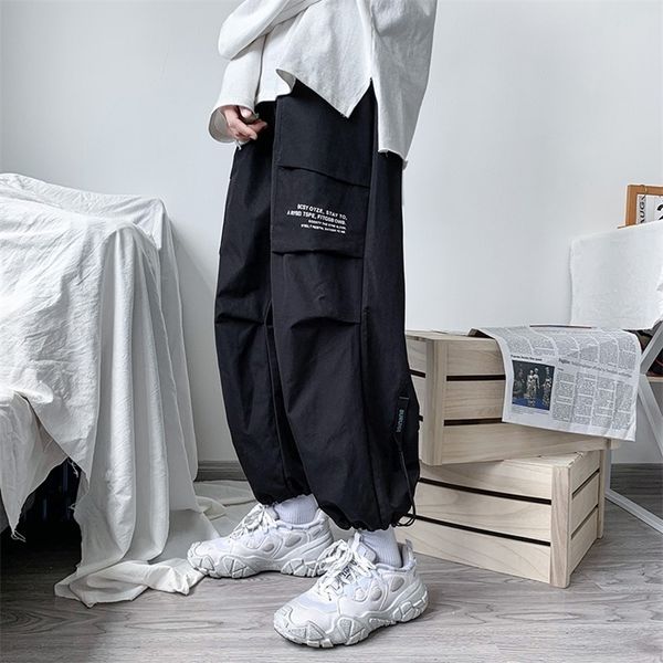 Männer Hosen Schwarz Cargo Hosen Hip Hop Streetwear Mode Jogger Harem Hosen Mann Casual Jogginghose Männliche Hosen Große Größe 5XL 220914