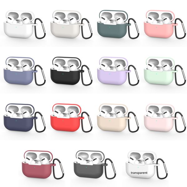 Accessori per cuffie per Airpods Pro 3 2 Custodia protettiva anti-caduta antipolvere in silicone liquido con gancio anti-smarrimento Spedizione gratuita