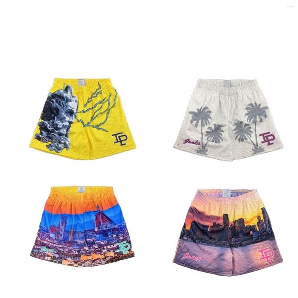 Shorts Masculino IP Mesh Verão Homens e Mulheres 3D Animal Print Clássico Ginásio Basquete Exercício Casual