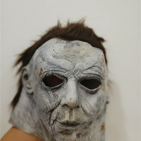 Parti Maskeleri Korku Michael Myers Cadılar Bayramı Mask Cosplay Korkunç Killer Tam Yüz Lateks Kask Cadılar Bayramı Partisi Kostüm Props 220915