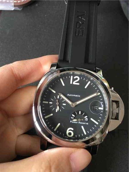Homem relógio de aço inoxidável luxo casual relógio de pulso mecânico automático esportes relógios vidro transparente pa01
