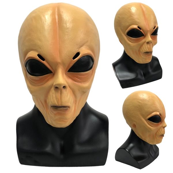 Maschere per feste Horror Alien Mask Cosplay Spaventoso Full Face UFO Maschere in lattice alieno Casco Halloween Masquerade Party Costume Puntelli 220915