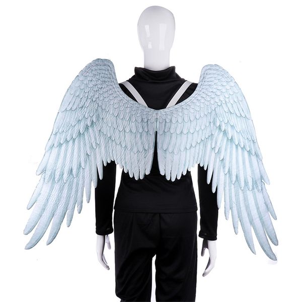 Decora￧￣o de festa Aldult Child Angel Angel Feather Wings Halloween Carnival Cosplay Props Stage Performance Show Layout Angel Wings Black White 220915
