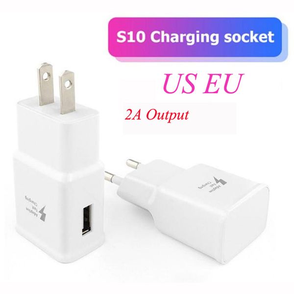 OEM Adaptive Fast Charging USB Wall Quick Charger Полный адаптер 5V 2A US EU Plug для Samsung Galaxy S20 S10 S9 S8 S6 Note 10