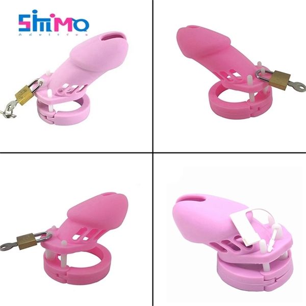 Cockrings SM Toys sexuais Toys de silicone Dispositivos de castidade masculina anéis de pau comprido macio com 5 tamanhos Ringos de pênis Casta de silicone CAGA adulta Sex Shop 220914