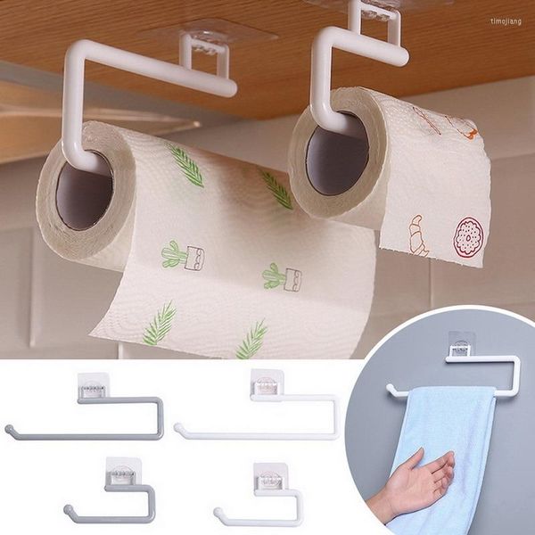 Ganci 1 pezzo porta rotolo di carta montaggio a parete porta asciugamani in acciaio inossidabile senza punzonatura porta WC porta organizzatore per il bagno