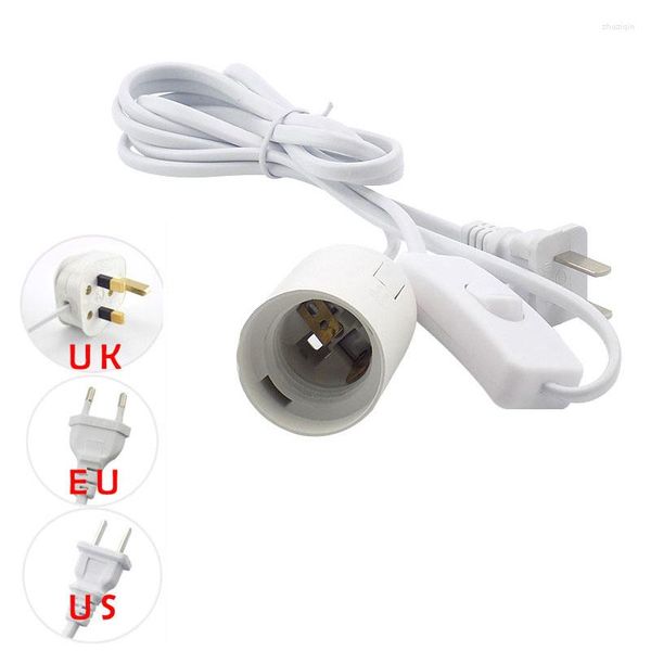 Suportes da lâmpada 1,8m E27 Cabo de alimentação do suporte do cabo de base do cabo Conversores de soquete elétrico eu elétrico uk uk plug wire wire adaptador para lâmpada LED