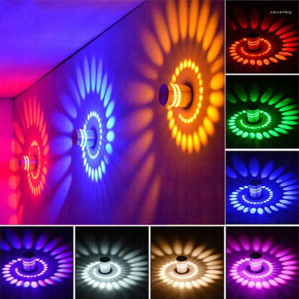 Lampada da parete LED Foro a spirale Luce Colori multipli Lampade da camera da letto fantasia Sala KTV Bar Decorazione per la casa Arte Arredamento per il bagno