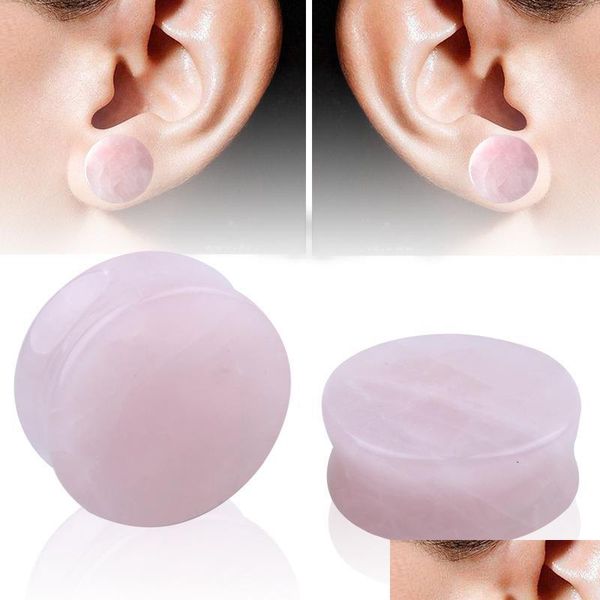 Plugs Tunnel Ear Expander Piercing 1 paio di tappi in pietra opalite Tunnel Calibri Gioielli per il corpo 1238 E3 Drop Delivery 2021 Dhseller2010 Dhml1