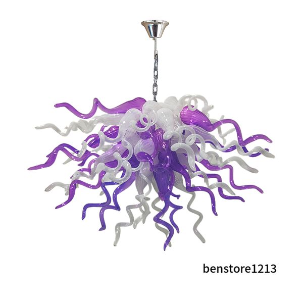 Lampadario di cristallo contemporaneo Lampade Colore viola Lampadario in vetro soffiato a mano Lampadario per interni Novità Illuminazione Vetrina per soggiorno Cucina Corridoio LR1483