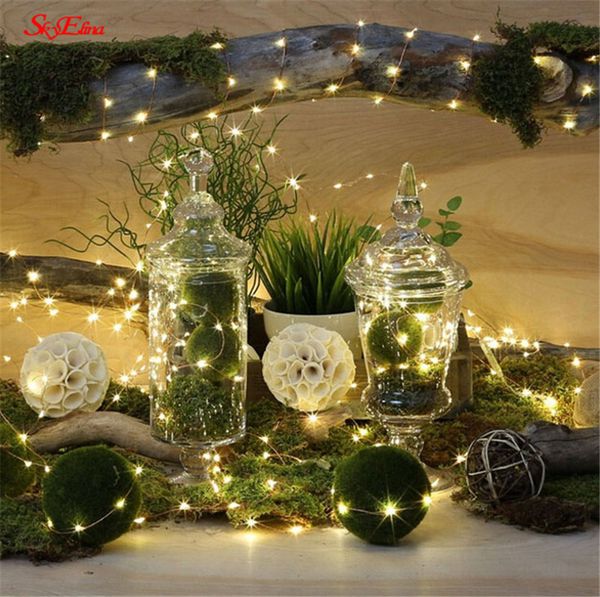 Decorações de Natal 1m 2m 5m 10m Fio de cobre à prova d'água Armário LED LED ESTULA Decoração Decor String Tree Festy Festa de casamento Iluminação interna 5Z 220914