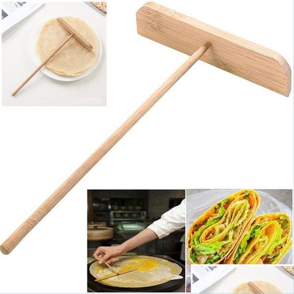 Andere Küchenwerkzeuge Neue chinesische Spezialität Crepe Maker Pfannkuchenteig Holzstreuer Stick Home Küchenwerkzeug DIY Restaurant Kantine S DHZ9A