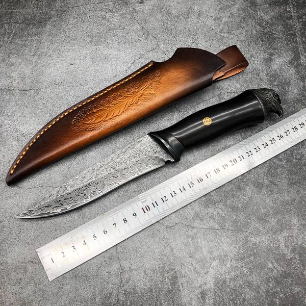 Ручка ручной работы VG10 Damascus Blade Blade Straight Knife Renter