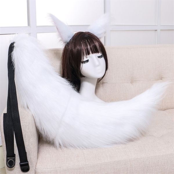 Parti Dekorasyonu Japonya Anime Kuyruk ve Kulaklar Set Cosplay Prop Kamisama Kiss Hajimemashita Kulak Kuyruk Peluş Kurt Kedi Kulakları Cadılar Bayramı Parti Hediye 220915