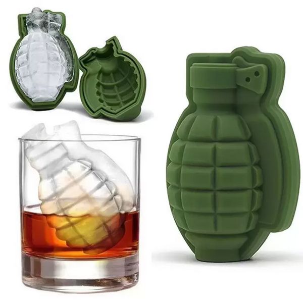 New 3D Ice Cube Mold Grenade Shape Cream Maker Bar Bevande Whisky Wine Ices Maker Stampo in silicone Utensile da cucina