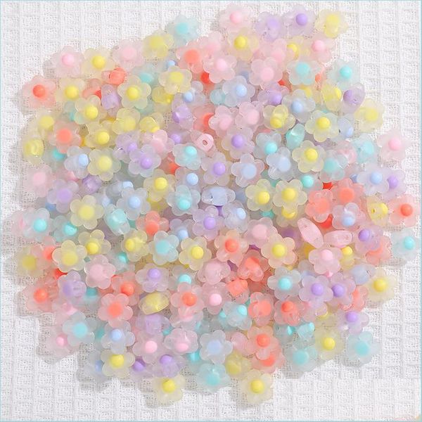 Acryl-Kunststoff-Lucite, 16 mm, mattierende Acryl-Sonnenblumen-Perlen, lose Abstandshalter für Schmuckherstellung, handgefertigte Accessoires, 5615 Q2 Drop Dhdnf