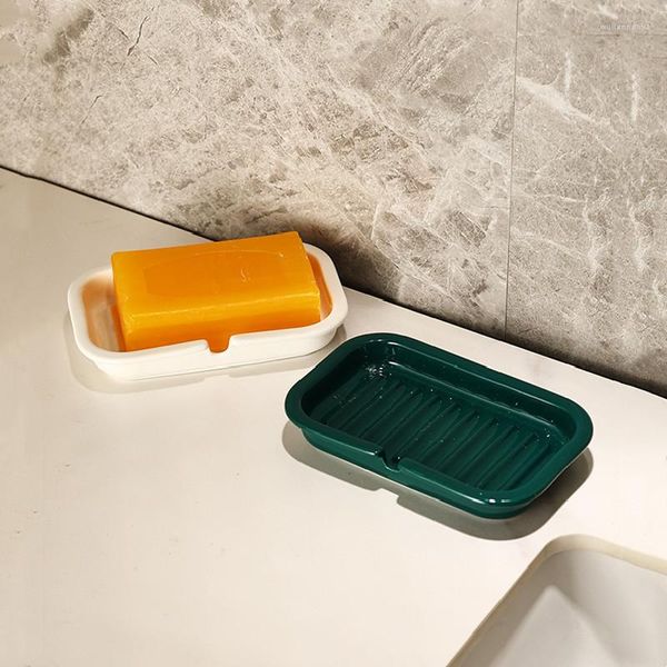 Sabão pratos de sabão Caixas de drenagem de porcelana de banheiro cerâmica suprimentos de lavagem de banho prateleira verde preto branco estilo nórdico 15 9,5 2,5cm