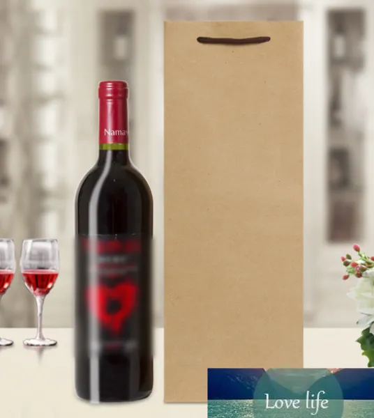 Высококачественный мешок для бутылки для вина Kraft Baper с ручкой многоразовый одноразовый красный винный пакет для подарочной вино